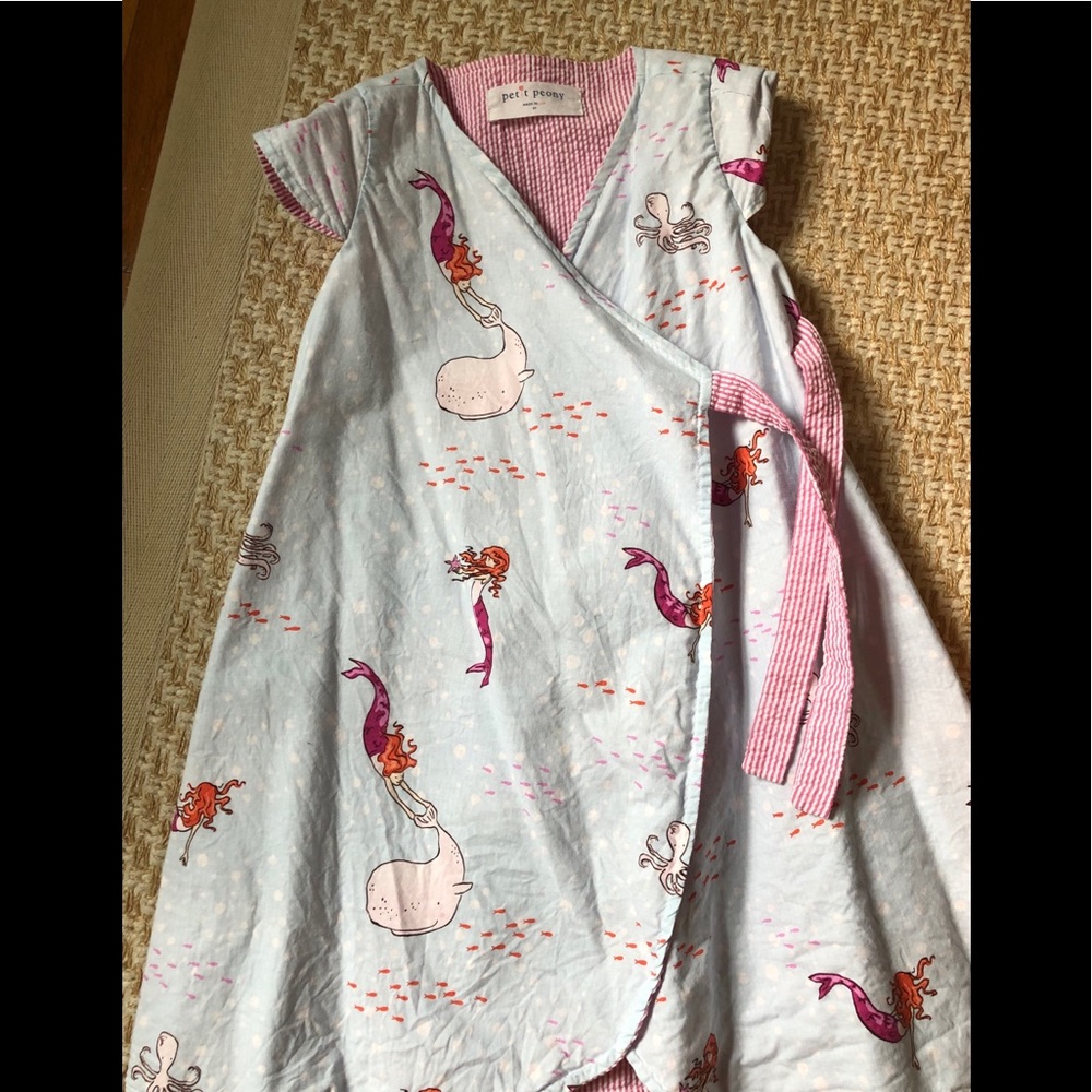 Petit peony narwhal mermaid reversible dress